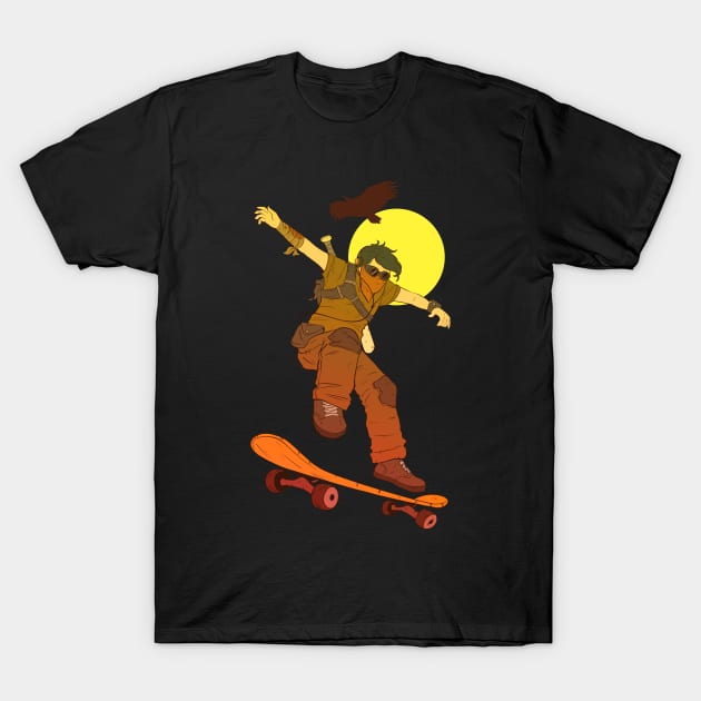 Post-Apocalypse skateboarder T-Shirt by vanpaul54